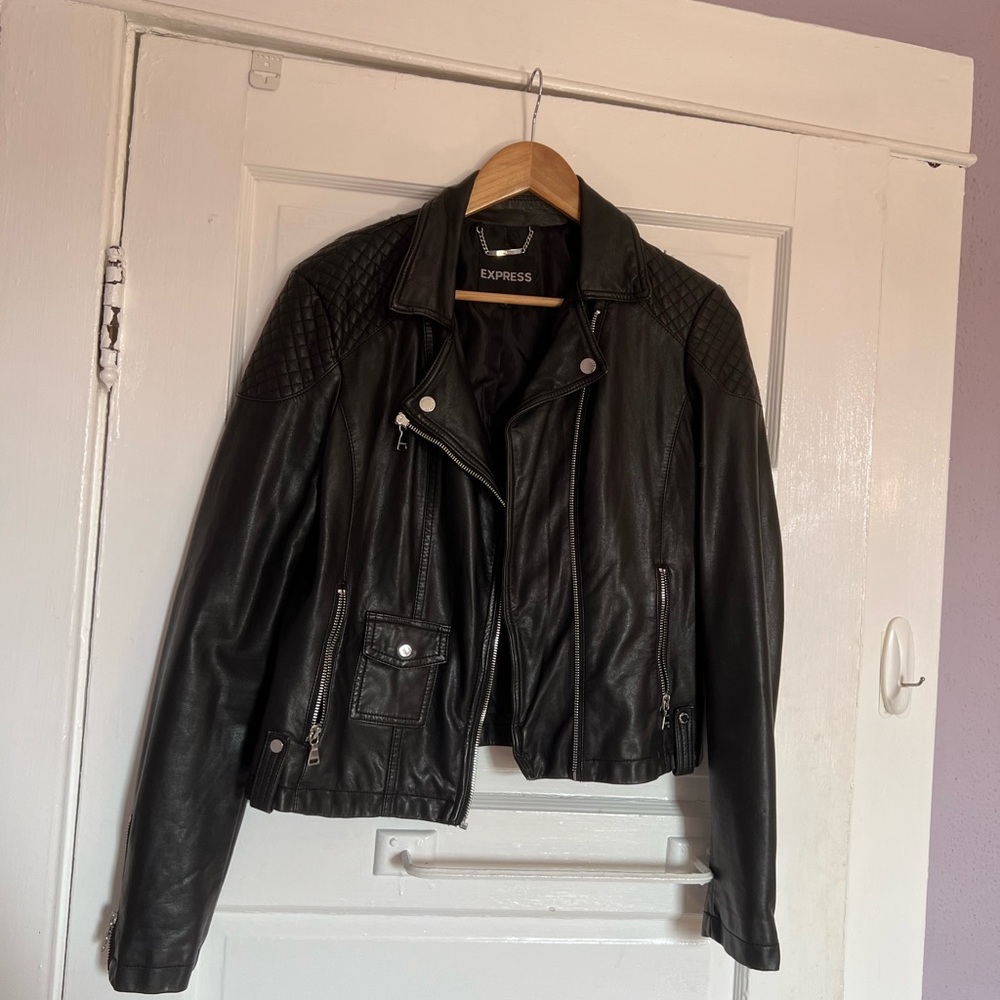 Express Faux Leather Quilted Women's Jacket - Black Size M